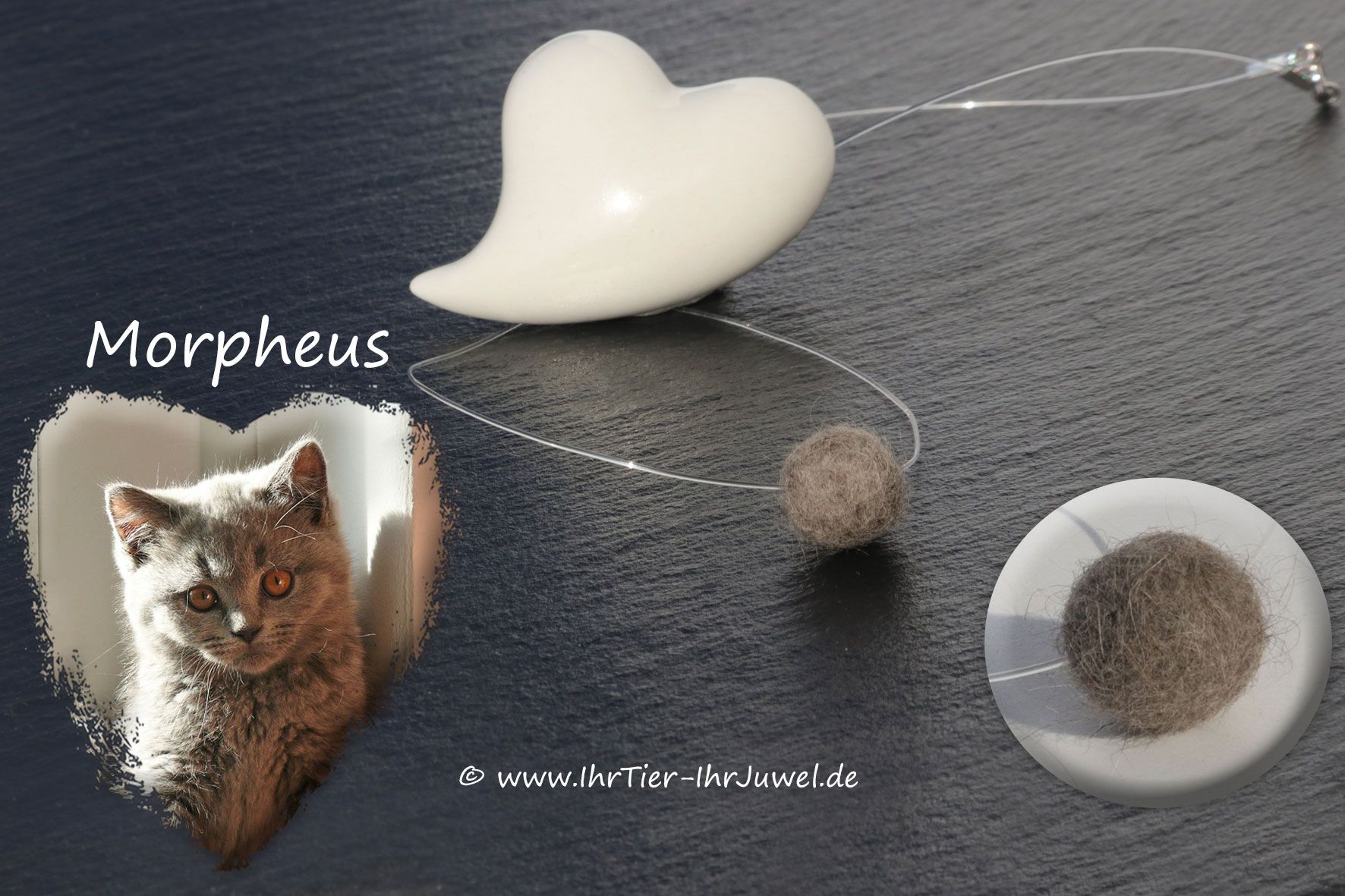 Tierhaarschmuck Fellperle Erinnerungsschmuck geliebte Katze Trost