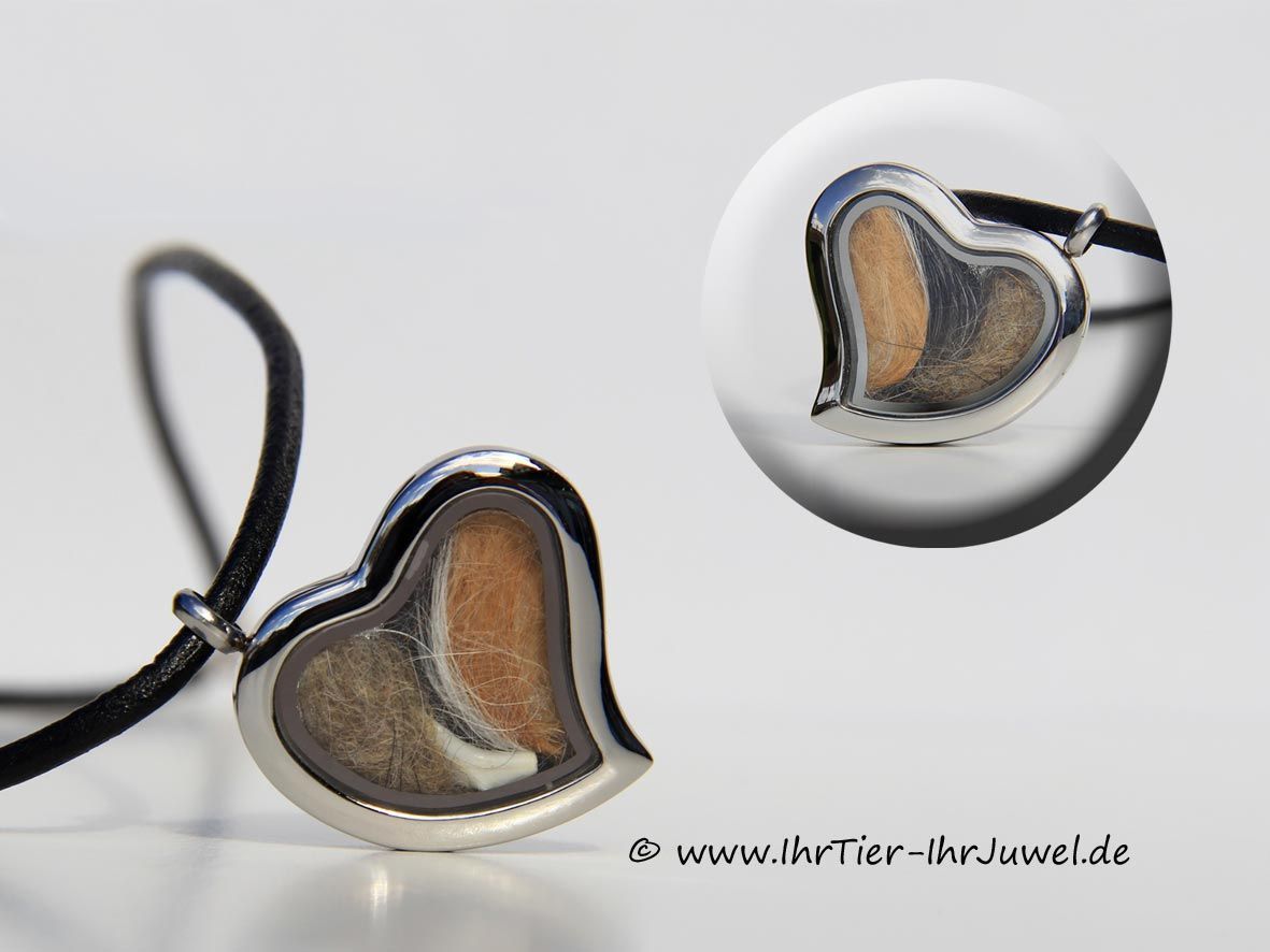 Tierhaarschmuck Herzmedaillon Schmuck Hundehaar und Zahn