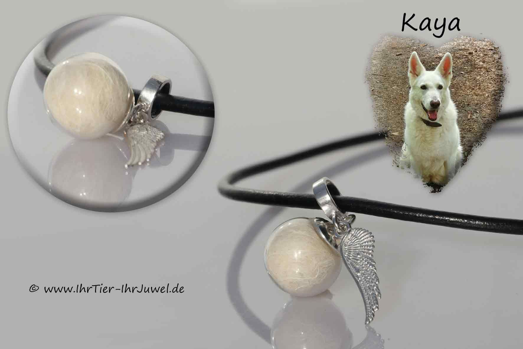 Tierhaarschmuck Kette mit Hundehaaren Erinnerungsschmuck Fellandenken