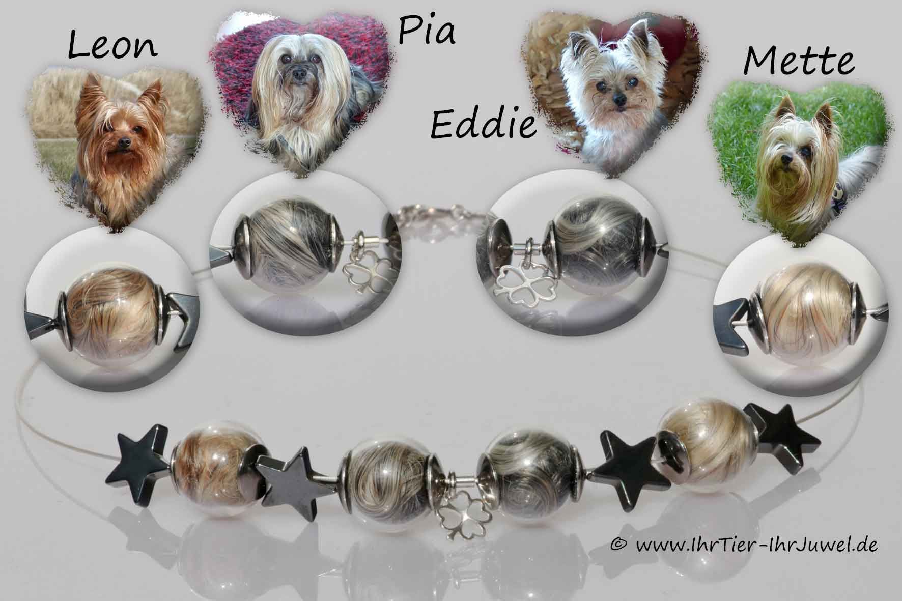 Tierhaarschmuck Kette mit Hundehaaren Glücksbringer Fellandenken