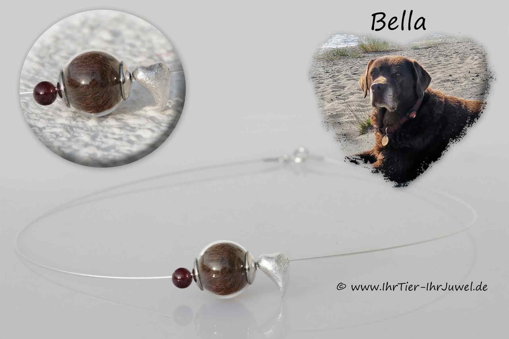Tierhaarschmuck Kette mit Hundehaaren geliebter Hund