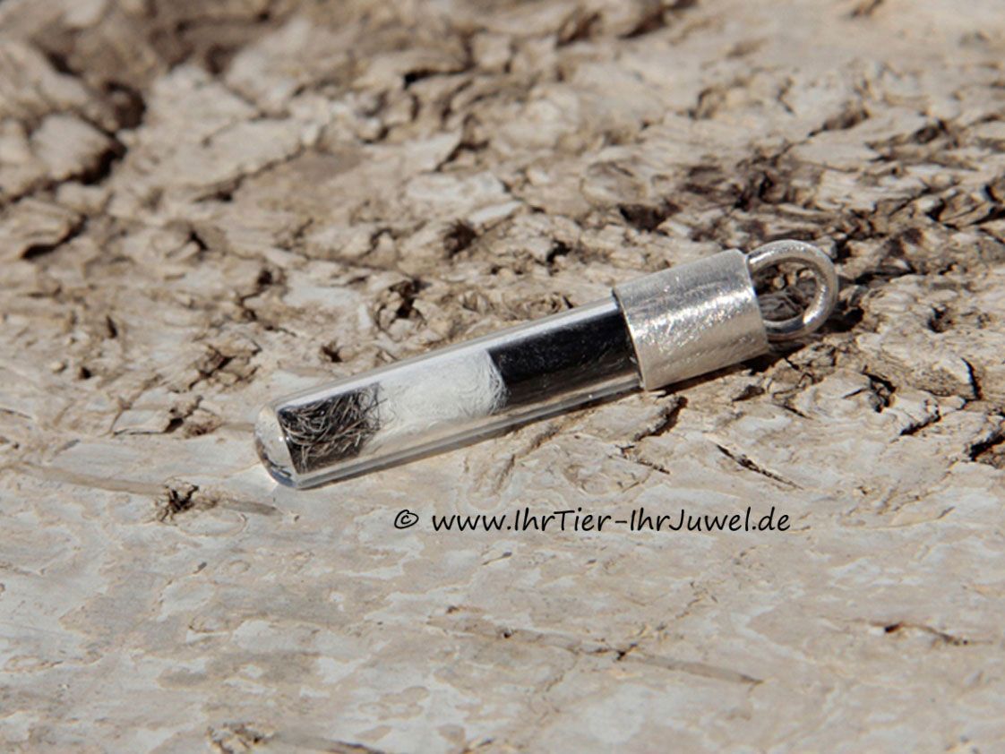 Tierhaarschmuck Kettenanhänger mit Katzenhaaren Fellschmuck Erinnerungsschmuck