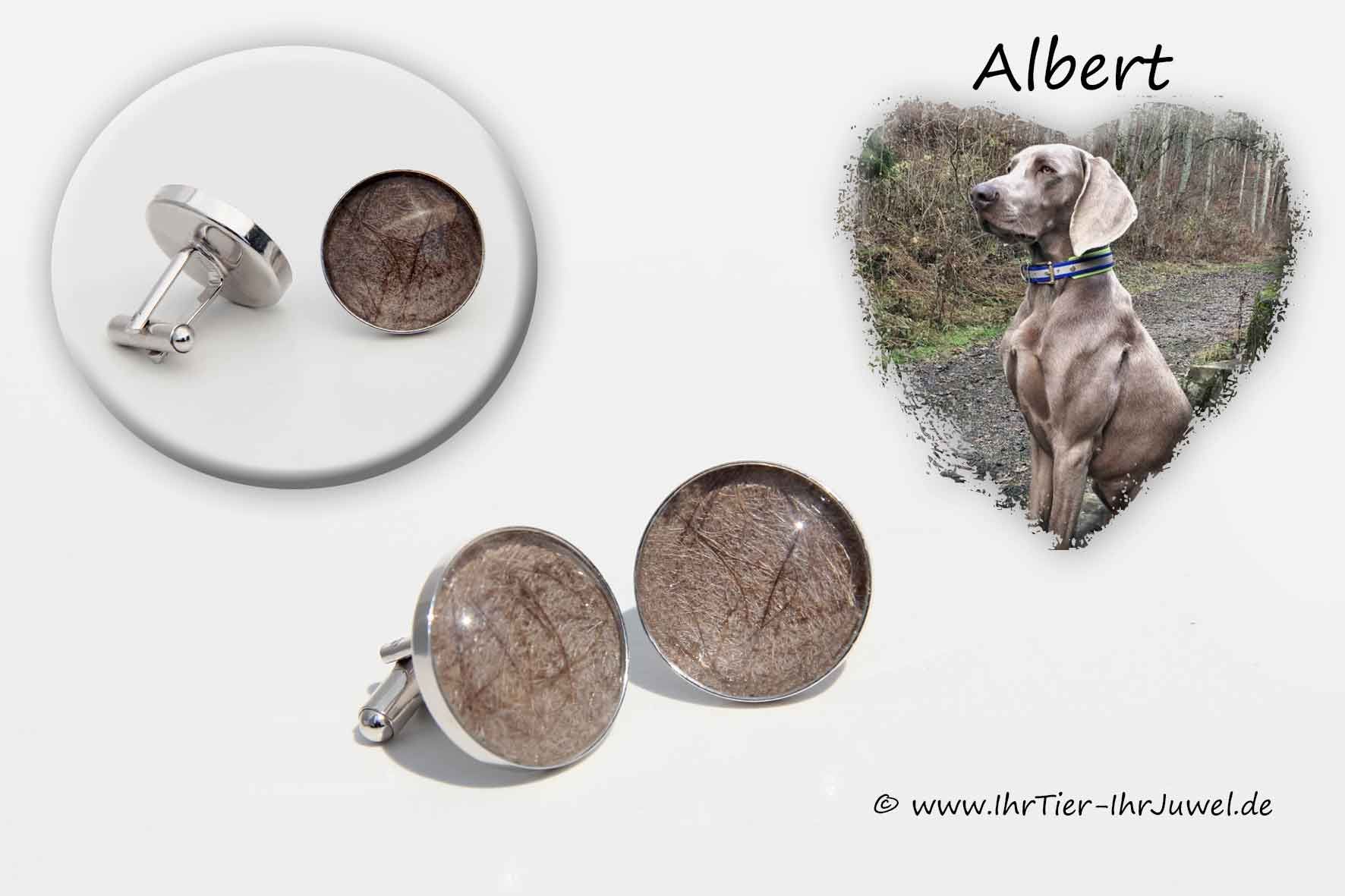 Tierhaarschmuck Manschettenknöpfe mit Hundehaar Hochzeitsgeschenk Hundeliebhaber