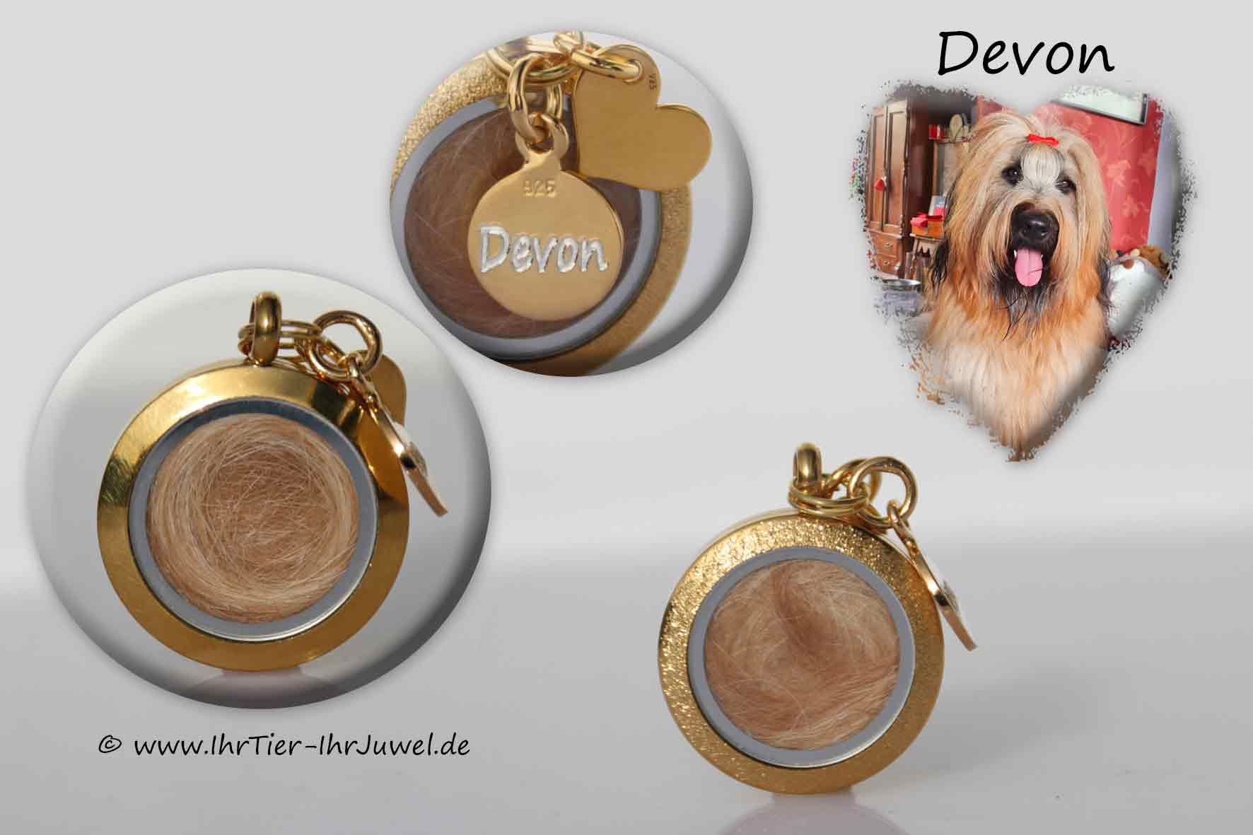 Tierhaarschmuck Medaillon mit Hundehaaren Gravurschmuck Fellandenken