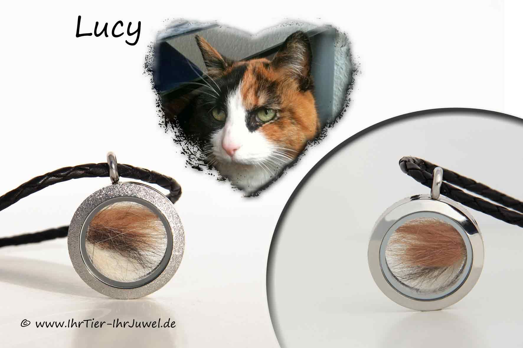 Tierhaarschmuck Medaillon mit Katzenhaaren Fellandenken Felljuwelen