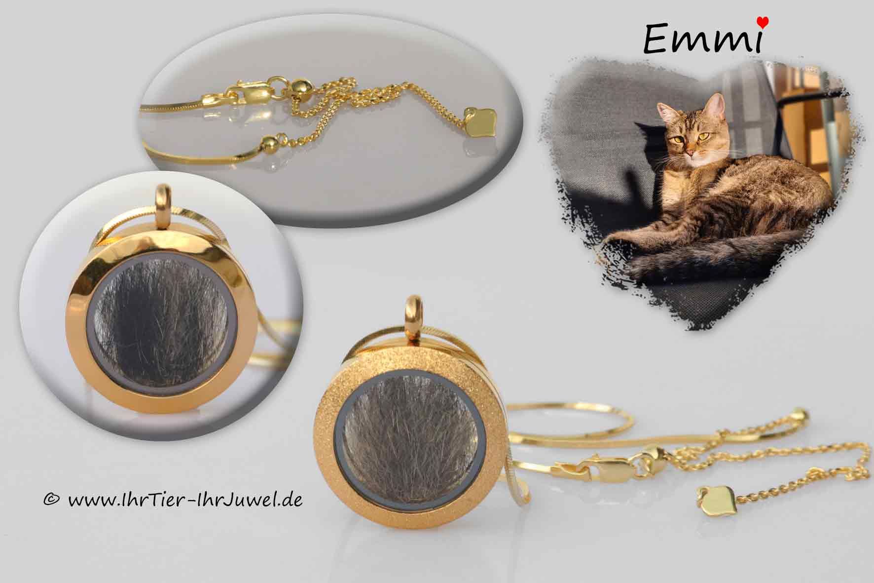 Tierhaarschmuck Medaillon mit Tierhaaren Fellandenken Fellschmuck