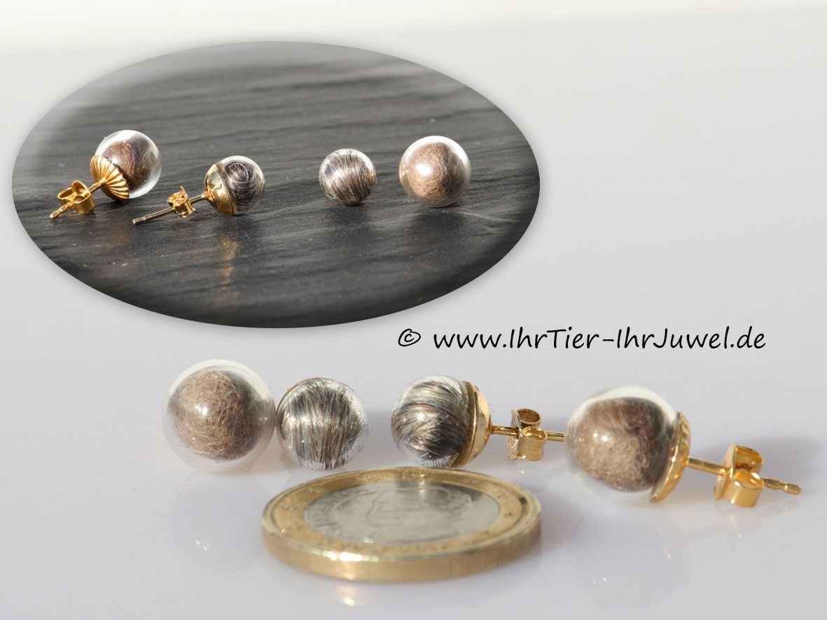 Tierhaarschmuck Ohrringe mit Hundehaaren Menschenhaarschmuck
