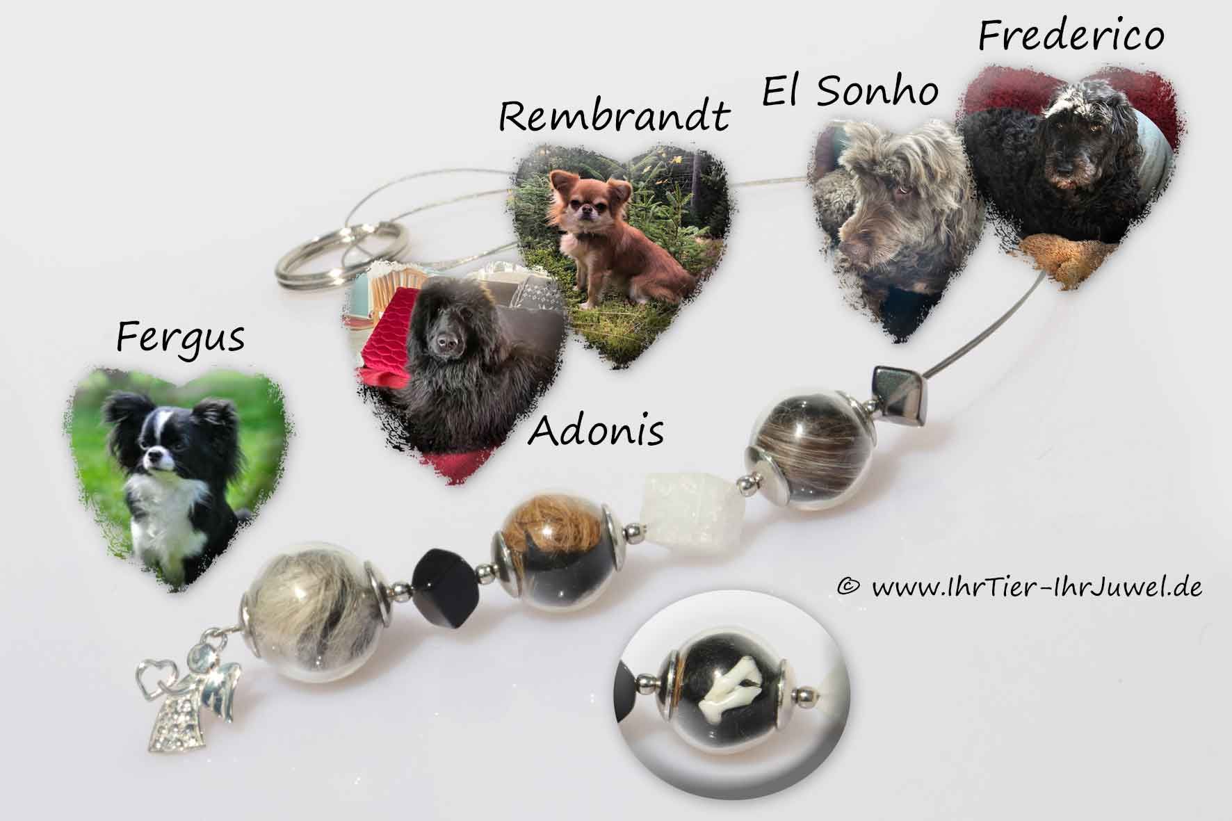 Tierhaarschmuck Rückspiegelanhänger mit Tierhaaren Glücksbringer Schutzengel