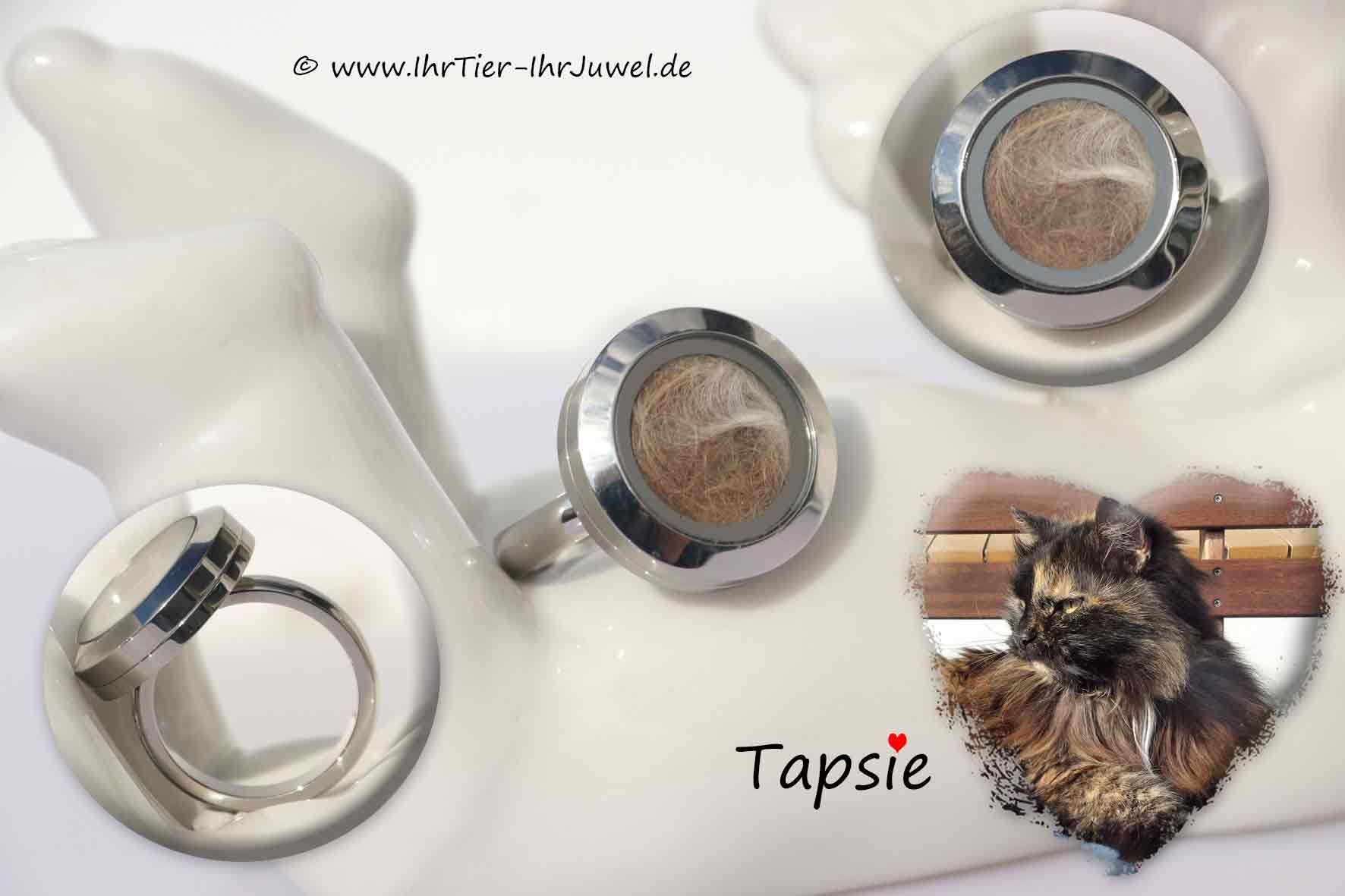 Tierhaarschmuck Ring mit Katzenhaaren Ring Tierhaare