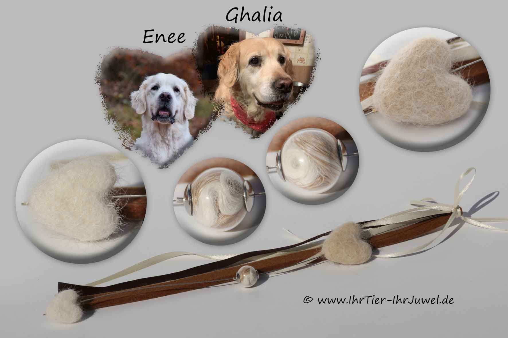 Tierhaarschmuck Schmuckband mit Hundehaaren Fellherz Gedenkband