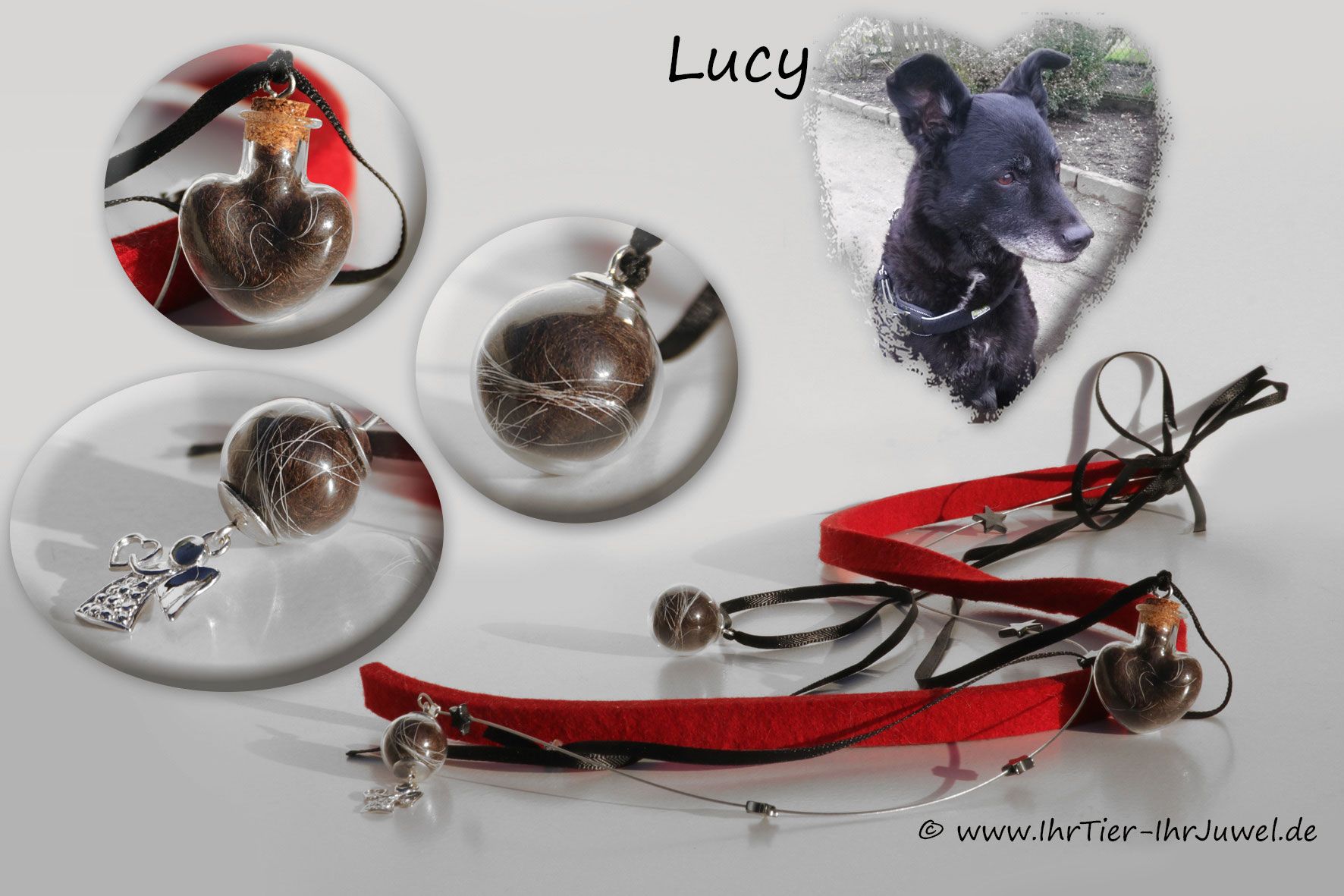 Tierhaarschmuck Urnenband verstorbenes Tier Erinnerungsschmuck Urnenschmuck