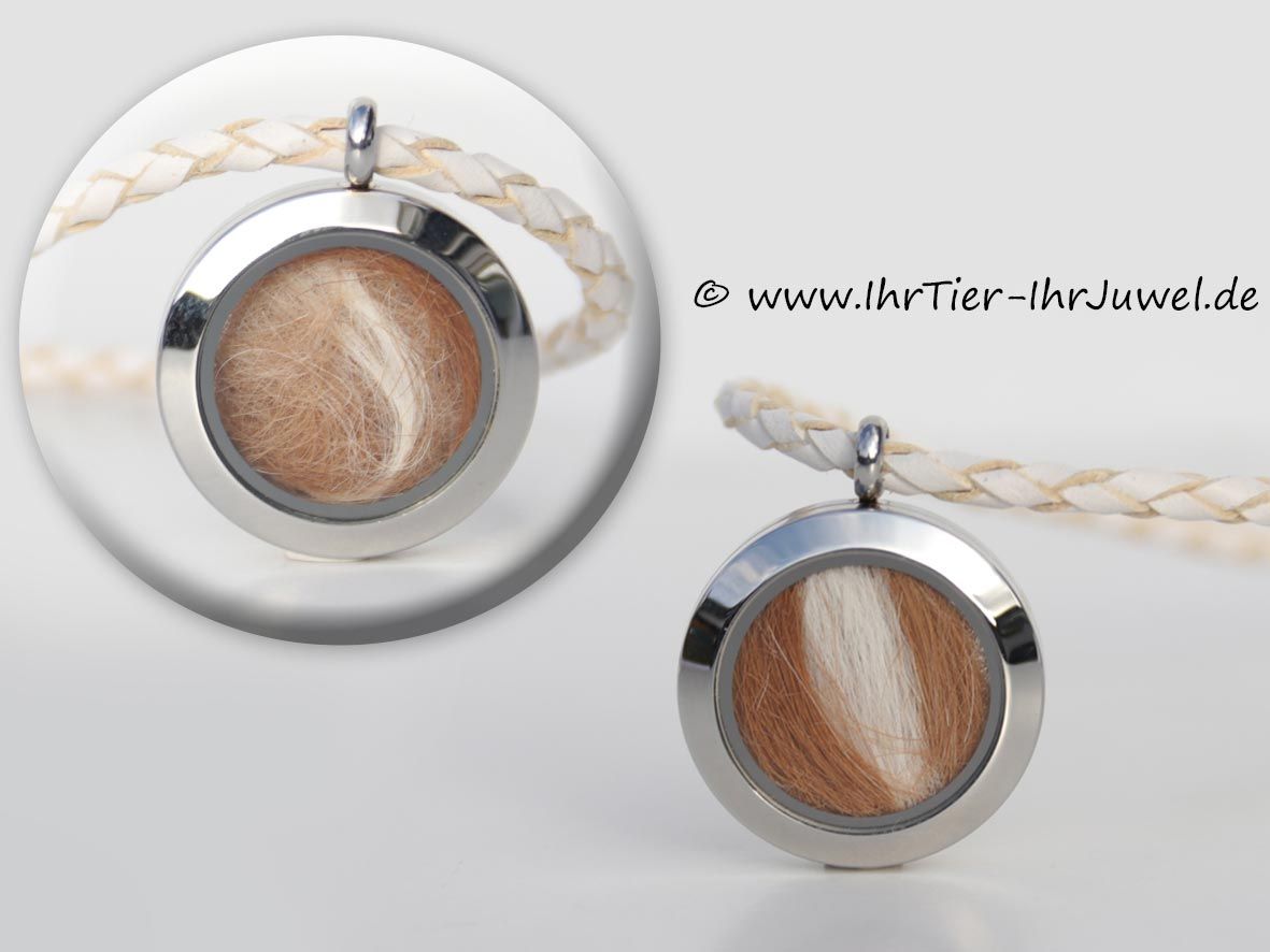 Tierhaarschmuck geliebte Katze Medaillon mit Katzenhaar