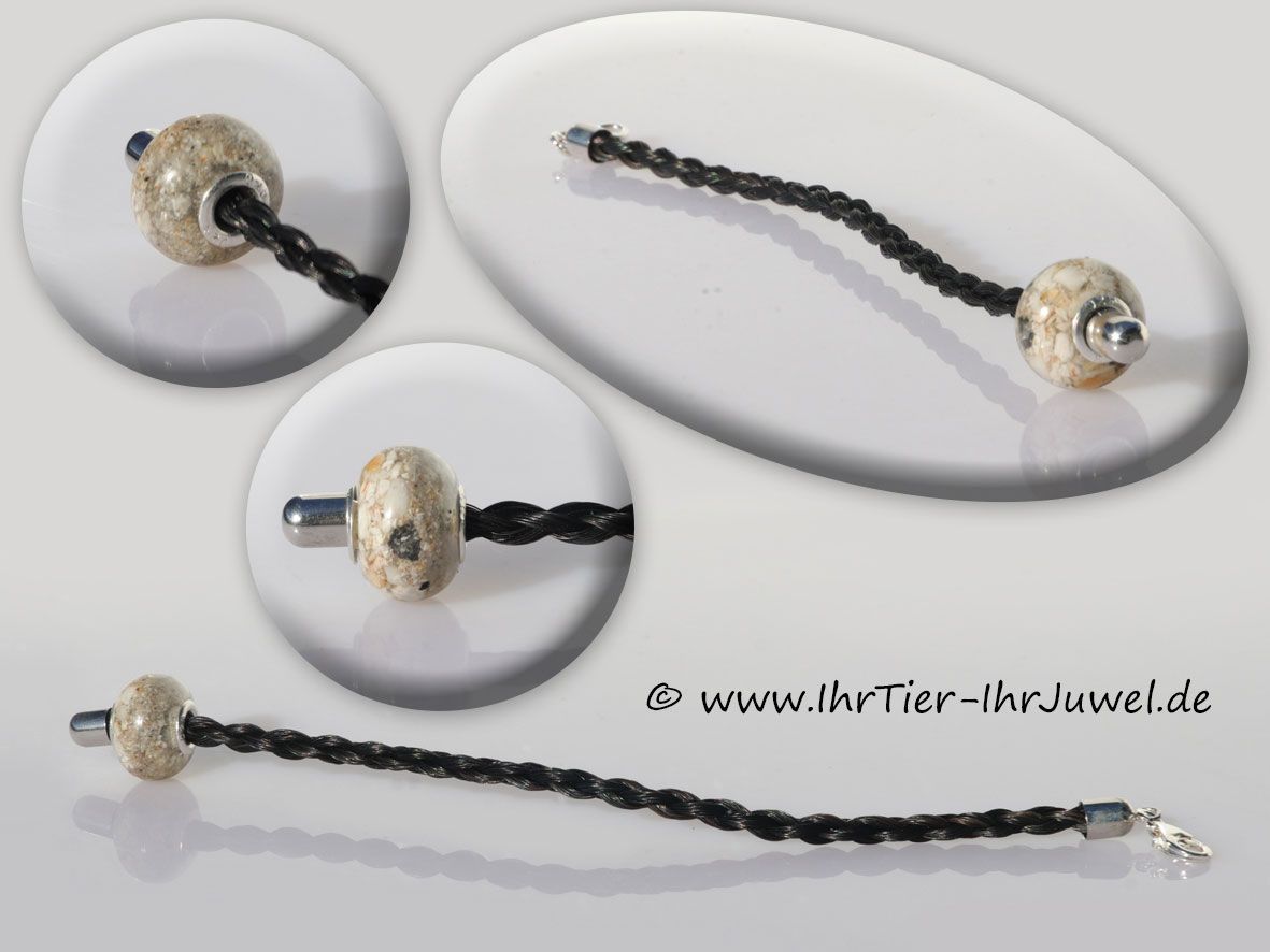 Urnenanhänger Erinnerung Pferd Gießharzperle mit Tierasche