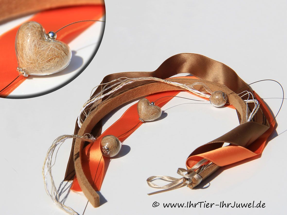 Tierhaarschmuck Wandschmuck aus Tierhaaren Urnenschmuck Erinnerungsschmuck