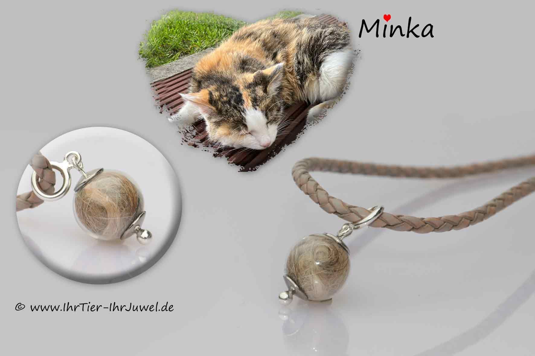 geliebte Katze Fellandenken Kette mit Glasperle