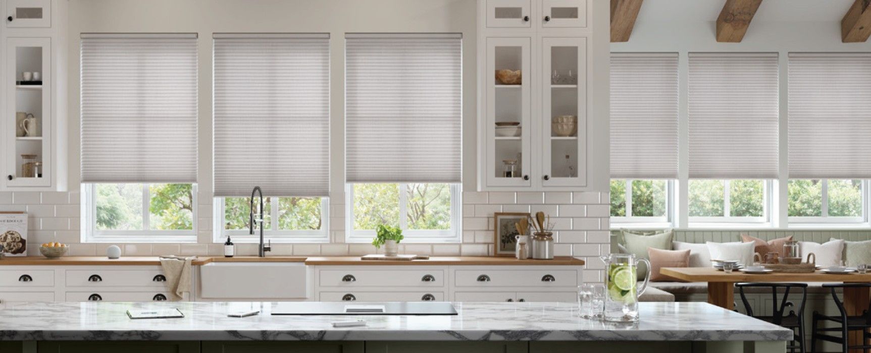 Alta honeycomb shades in the kitchen