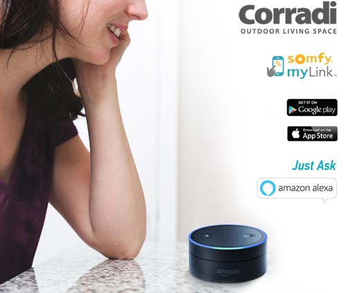Voice activate your shades with Somfy myLink Lady speaking to Google Assistant to operate window treatment