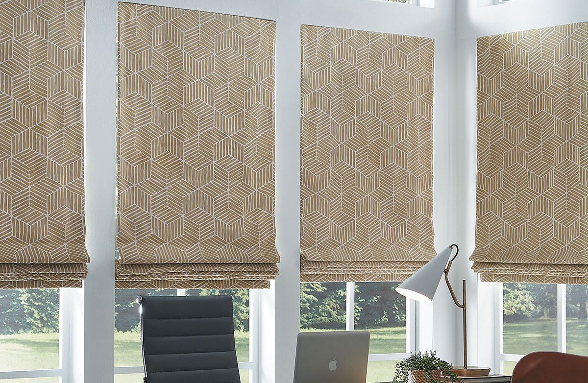 Vignette Modern Roman Shades - Midcentury Modern Kitchen - Hunter Douglas Irvine