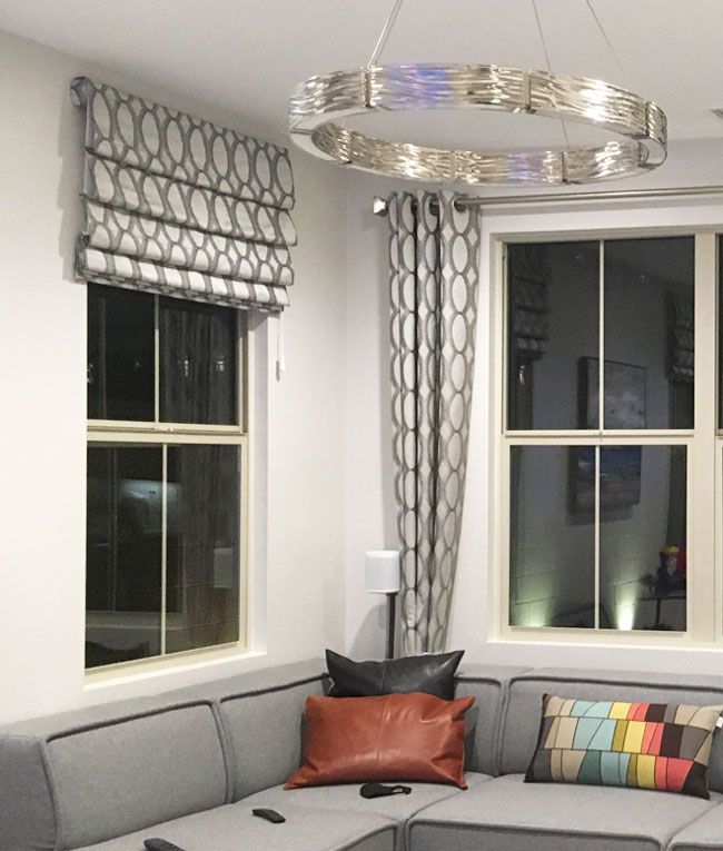 Custom hobbled roman shade