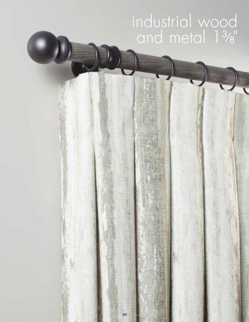 Drapery Hardware Trend Industrial Wood Metal Inverted Pleat Drapery in Costa Mesa