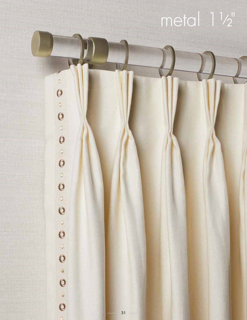 Drapery Hardware Trend Metal French Pleat Drapery Modern in Costa Mesa