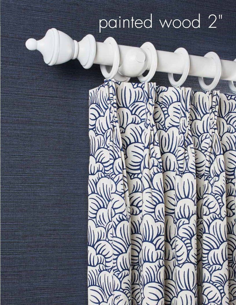 Drapery Hardware Trend Painted Wood French Pleat Drapery Blue White in Mission Viejo