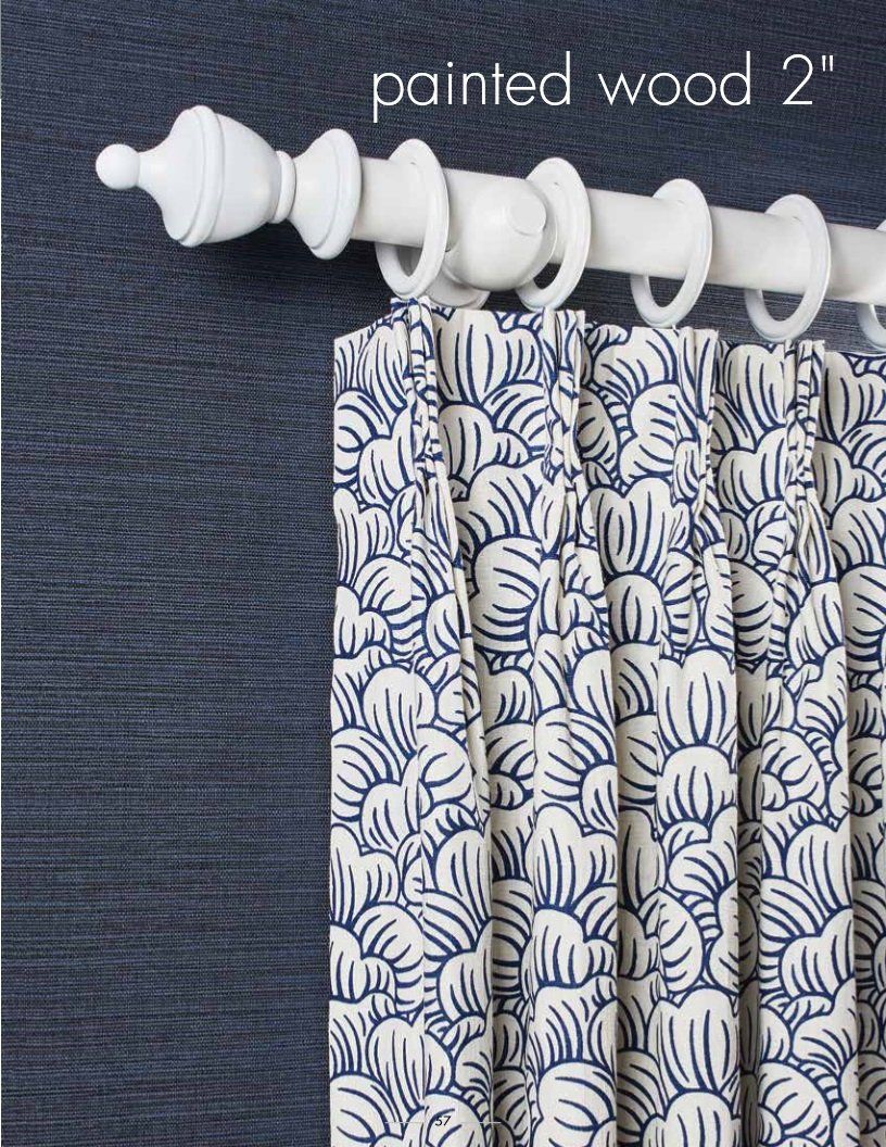 Drapery Hardware Trend Painted Wood French Pleat Drapery Blue White in Anaheim