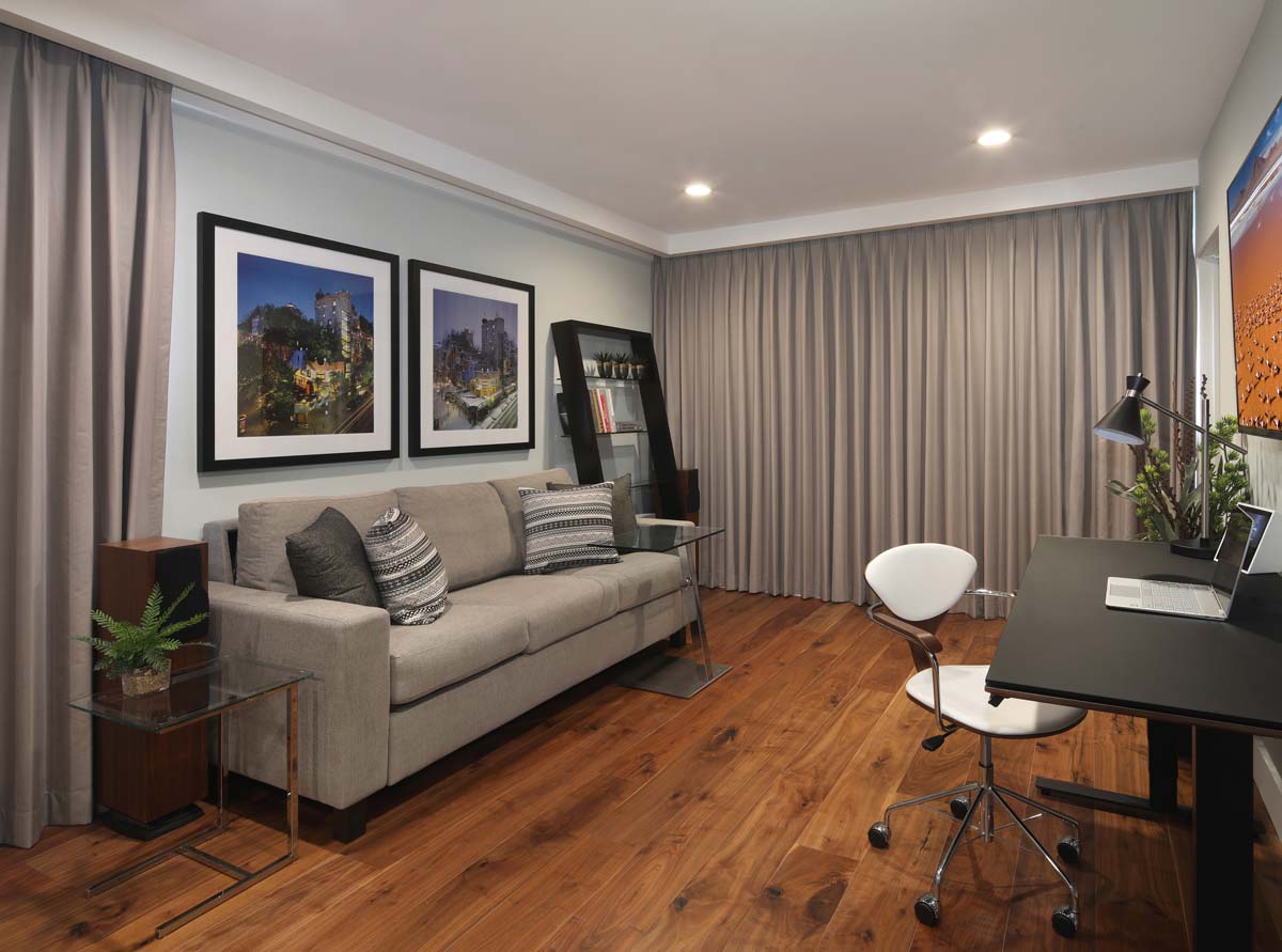 Motorized Drapery Curtain in modern home office Irvine