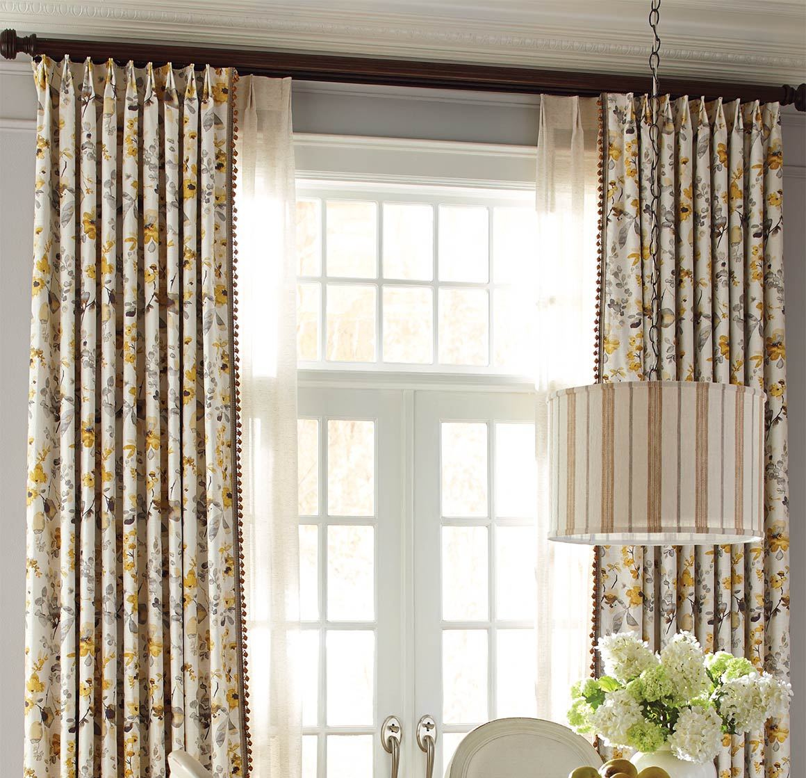 Motorized Curtains in Traditional Dining Room Irvine