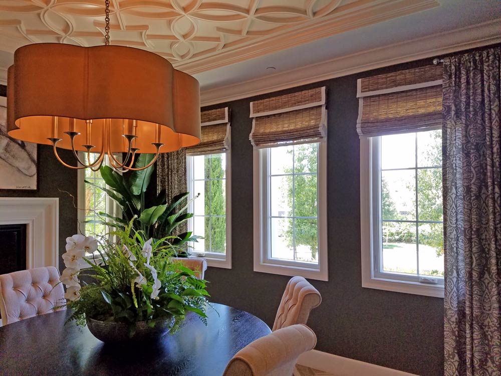 Roman Shade Modern Dining Room
