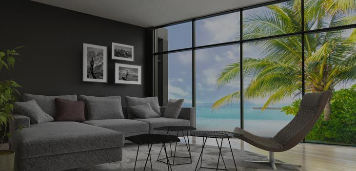 Gray Window Tint Film Modern Livingroom After Laguna Beach