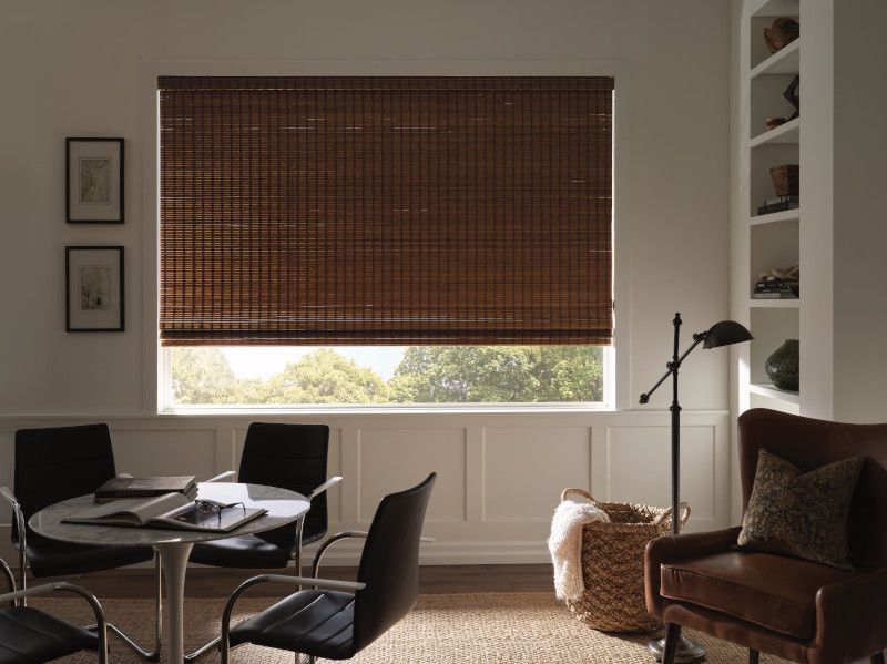 blackout woven shade with liner in office