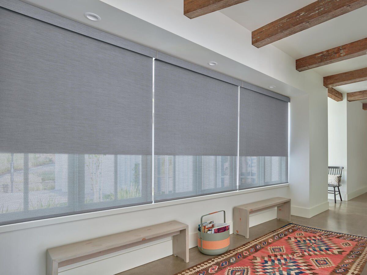 Designer Roller Shades - Modern Bedroom - Hunter Douglas Orange County OC
