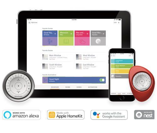 Hunter Douglas PowerView - Ways to Operate Shades Hunter Douglas Silhouette Sheer Shades Motorized PowerView - Ways to Operate - Tablet, Phone, Remote, Wall Switch, Voice command Alexa, Google Assistant, Nest, Siri Apple HomeKit