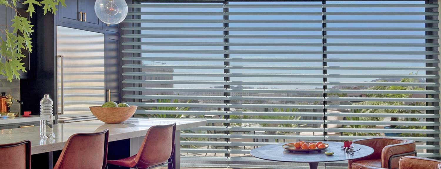 Hunter Douglas Pirouette Horizontal Sheer Shades Modern Kitchen Irvine