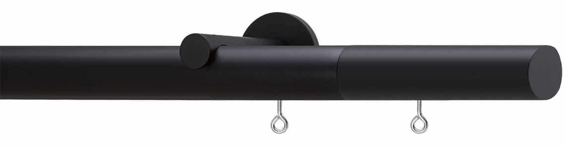 Matt black designer drapery track