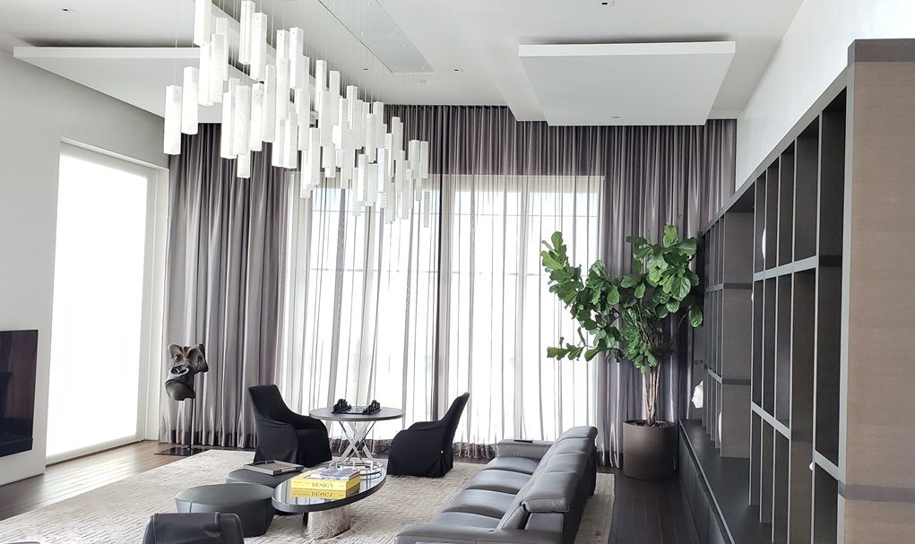 Modern sheer drapery