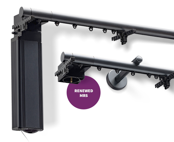 Motorized designer drapery track