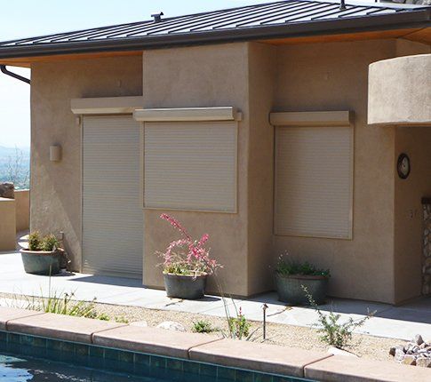 Tucson Outdoor Rolling Shutters by the pool Irvine