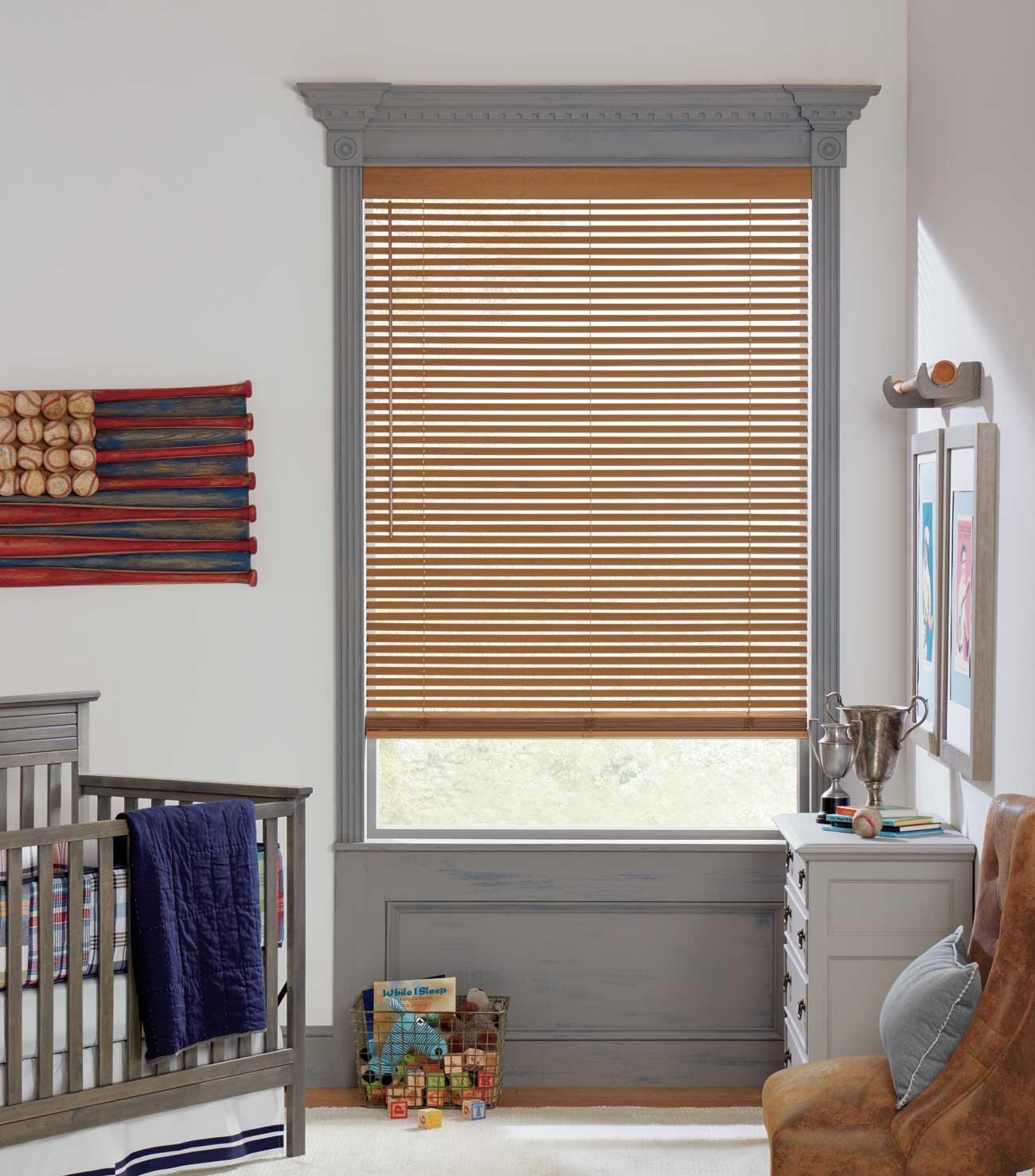 Parkland Wood Blinds - Boy American Nursery - Traditional - Hunter Douglas