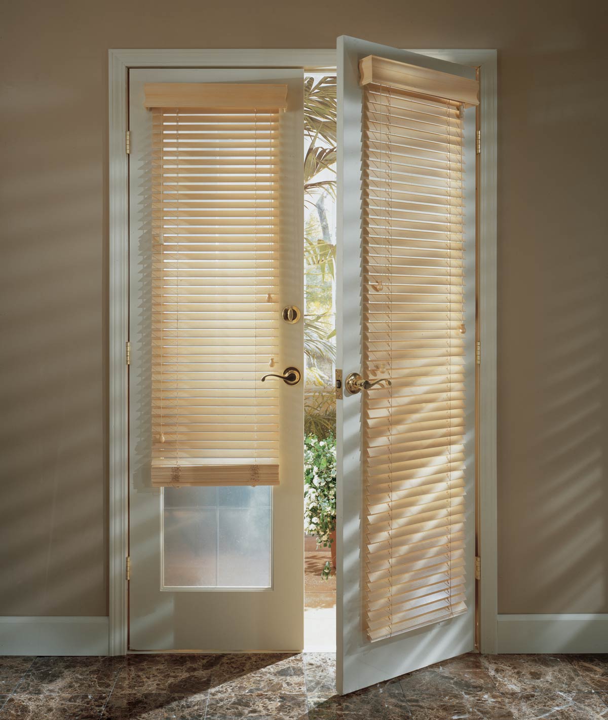 Parkland® Wood Blinds - French Door - Entryway - Traditional - Hunter Douglas