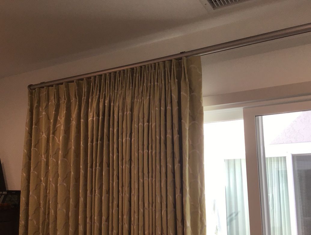 Pinch pleat motorized drapery