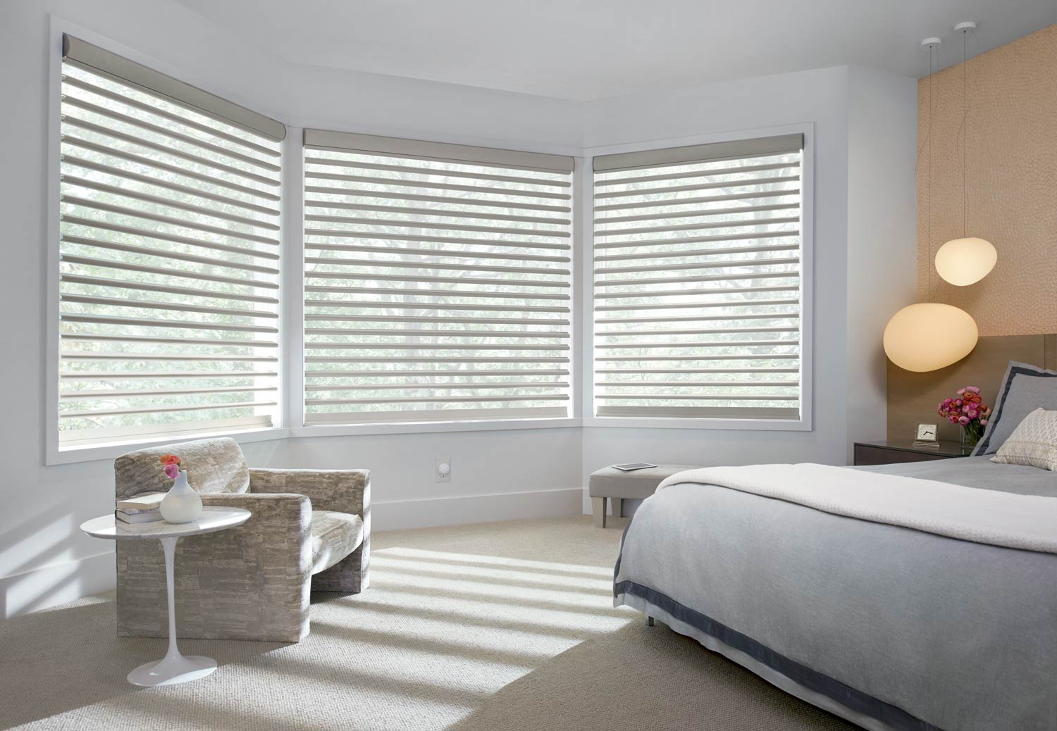Pirouette® Window Shades - Contemporary Bedroom - Hunter Douglas