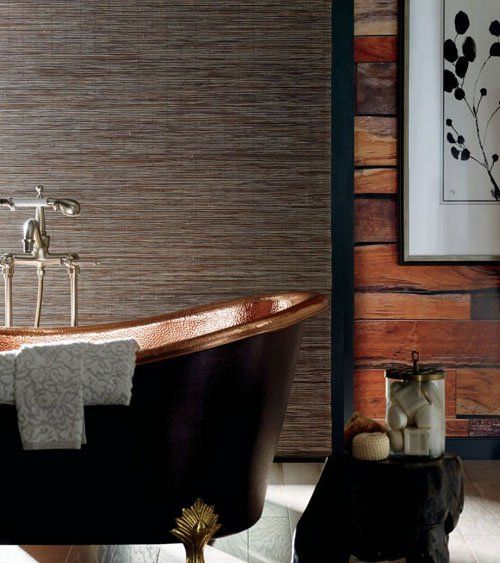 Hunter Douglas Provenance Woven Wood Shades Rustic Bathroom Irvine