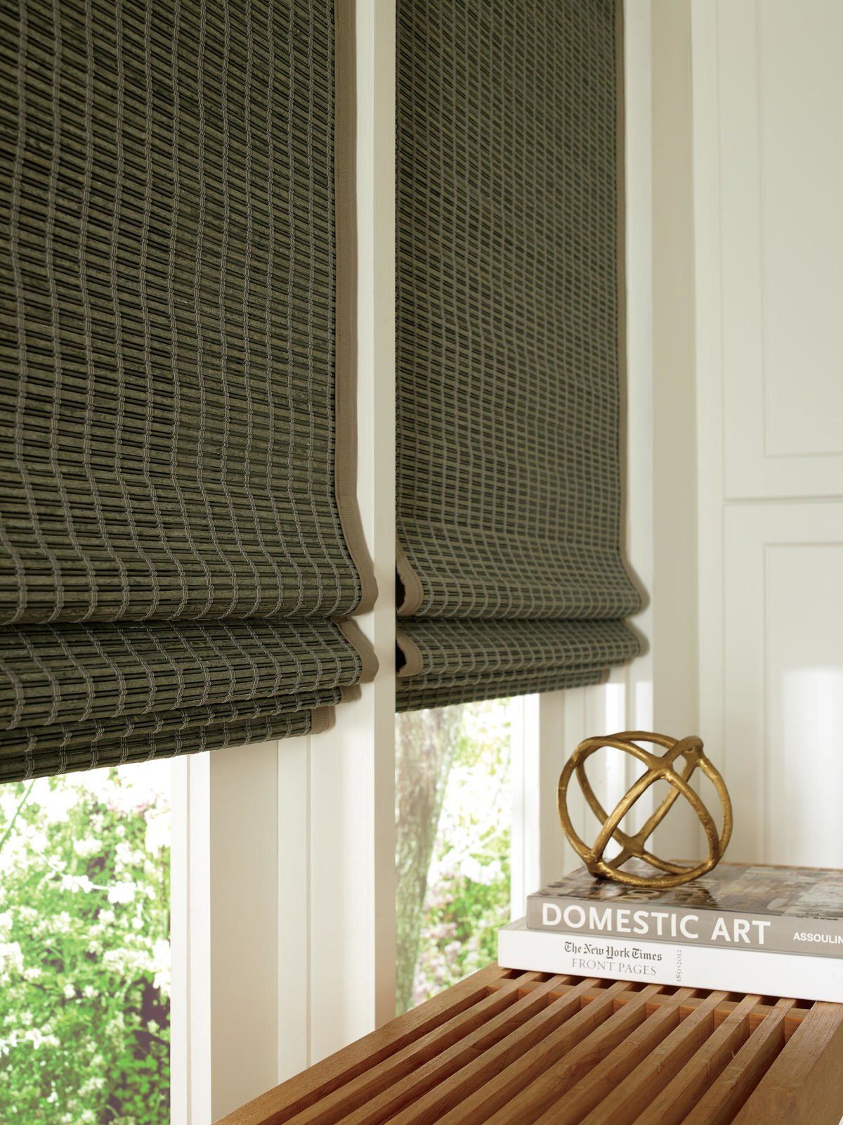 blackout woven shade with liner in kitchen