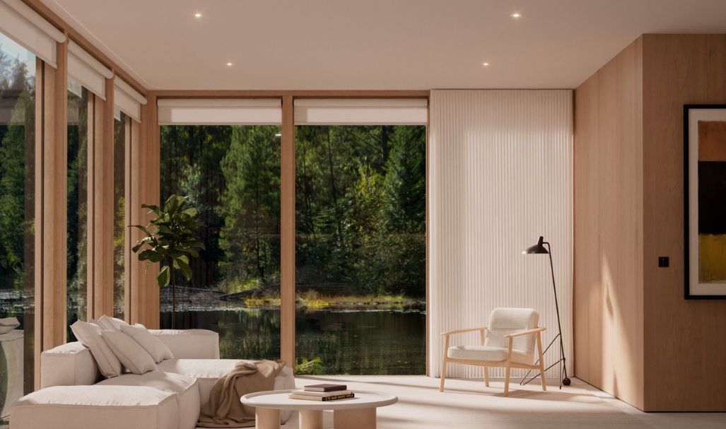 Recessed drapery in the living room
