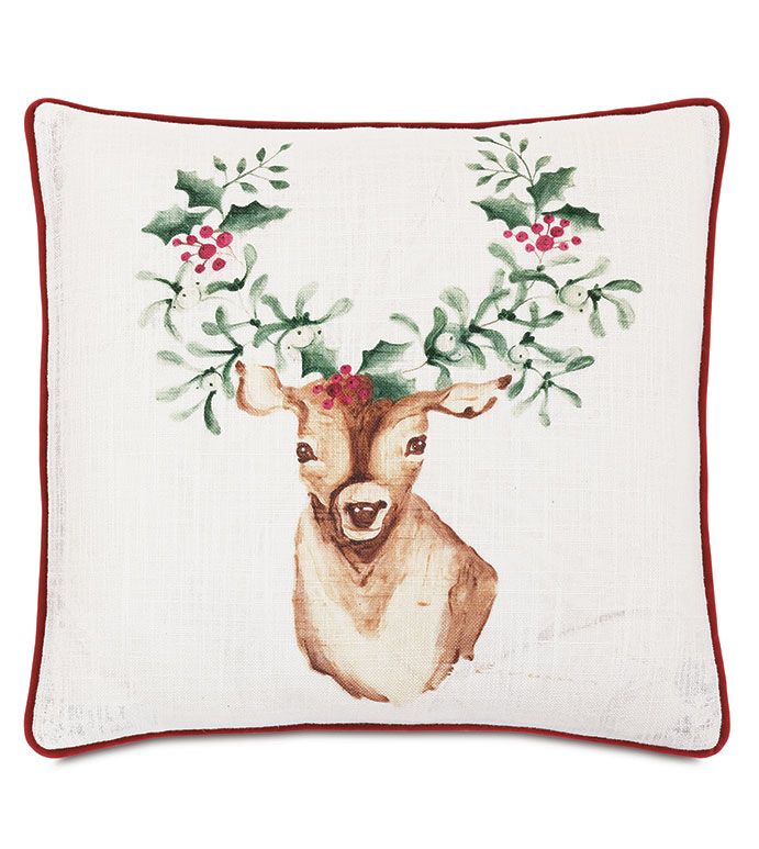 Christmas reindeer custom decorative pillow
