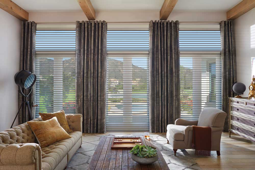 Silhouette® Window Shades - Custom Drapery - Modern Living Room - Hunter Douglas