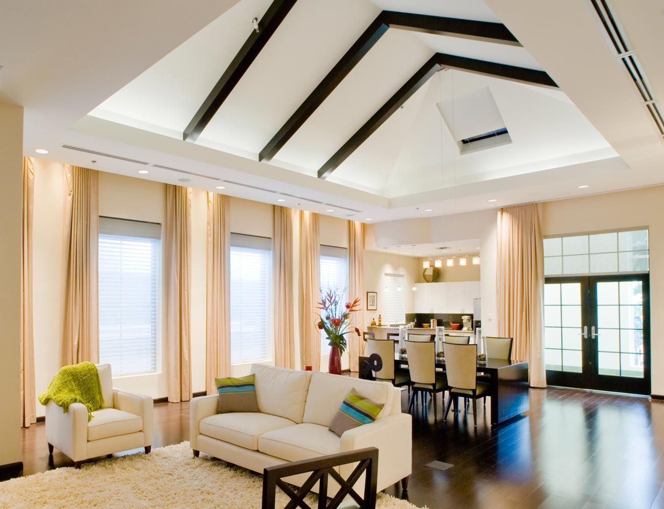 Somfy Motorized Drapery Curtains - Modern Living room Irvine