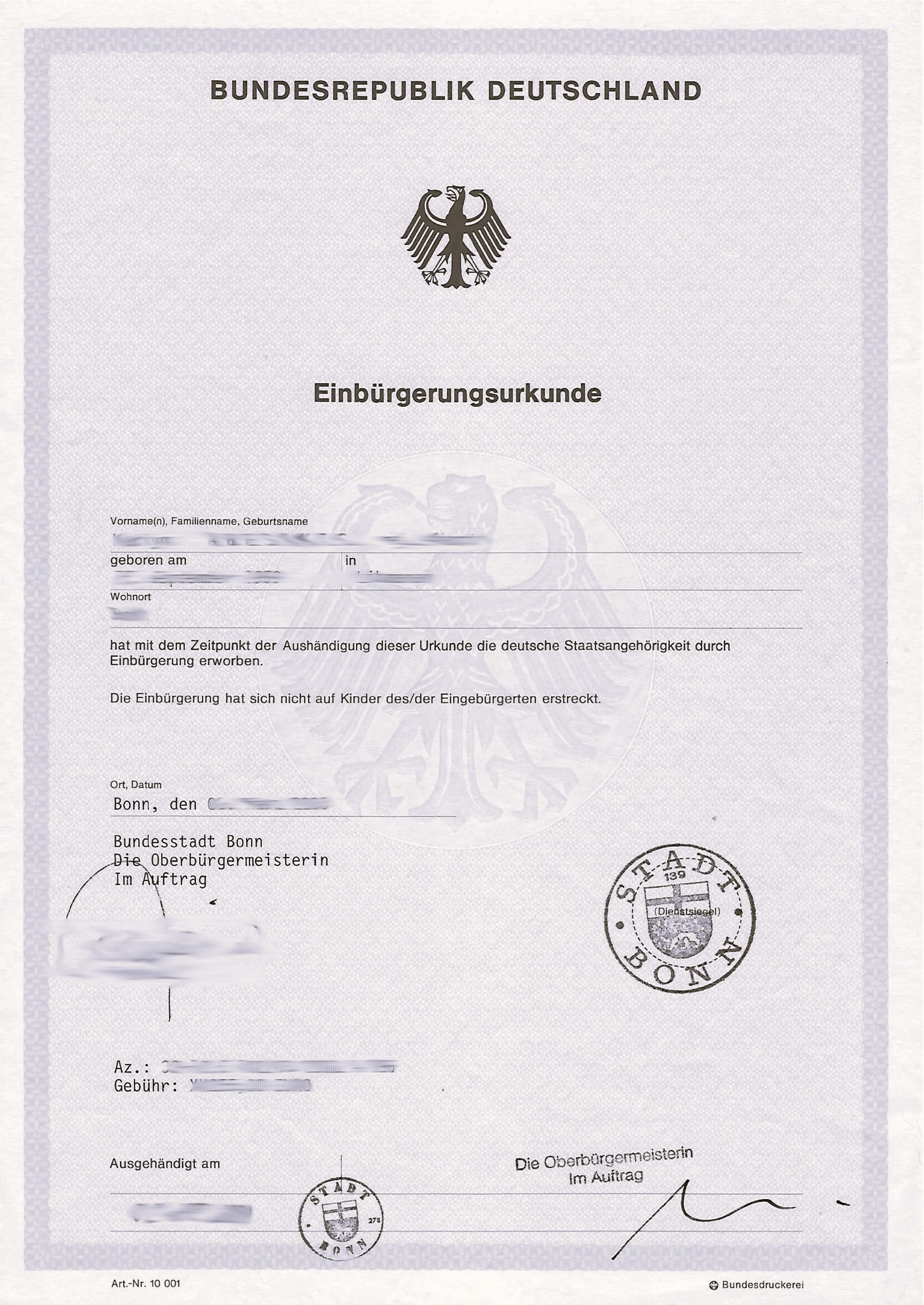 Beglaubigte Übersetzung Einbürgerungszusicherung Beglaubigte Übersetzung Einbürgerungszusicherung